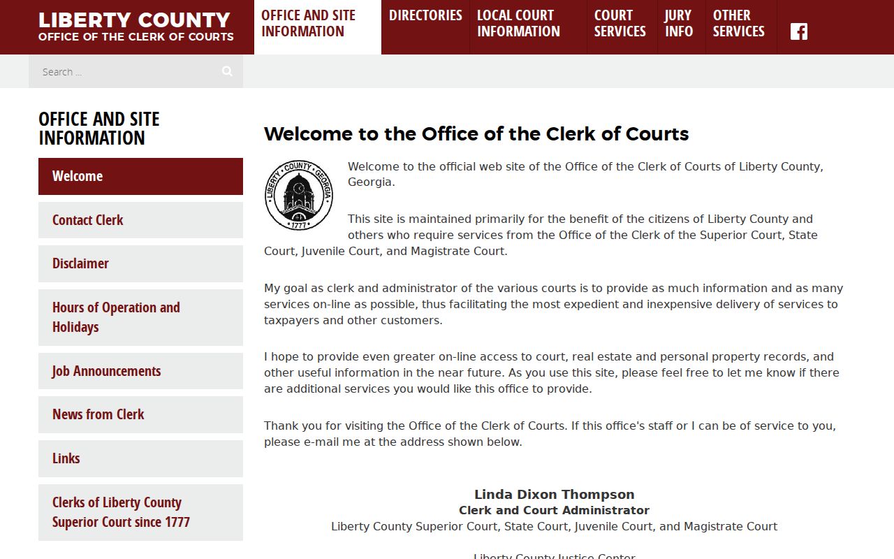 Liberty County criminal court case Clerk of Courts source