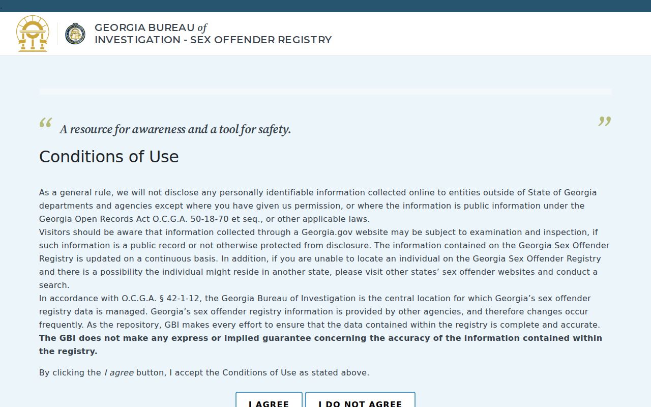 Liberty County sex offender search on Georgia registry