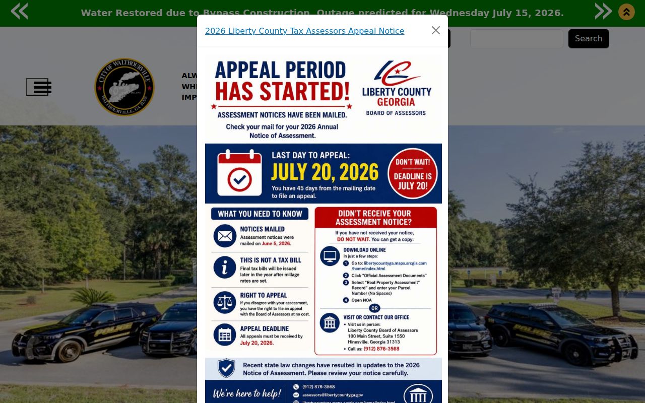 Official Walthourville Police Department records and contact page